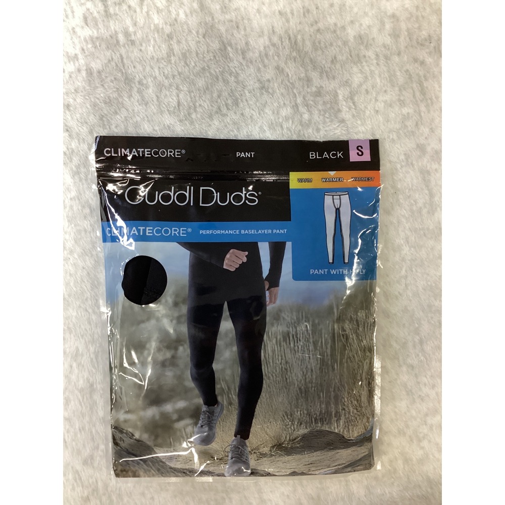Cuddl Duds ClimateCore Mens Baselayer Pant Black Small H-Fly Thermal Leggings S
